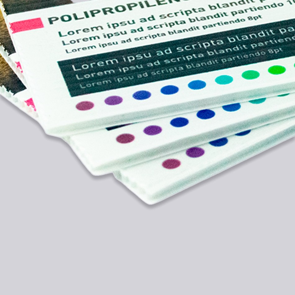 Impresión polipropileno celular  |  Desde 10.6 €/m2